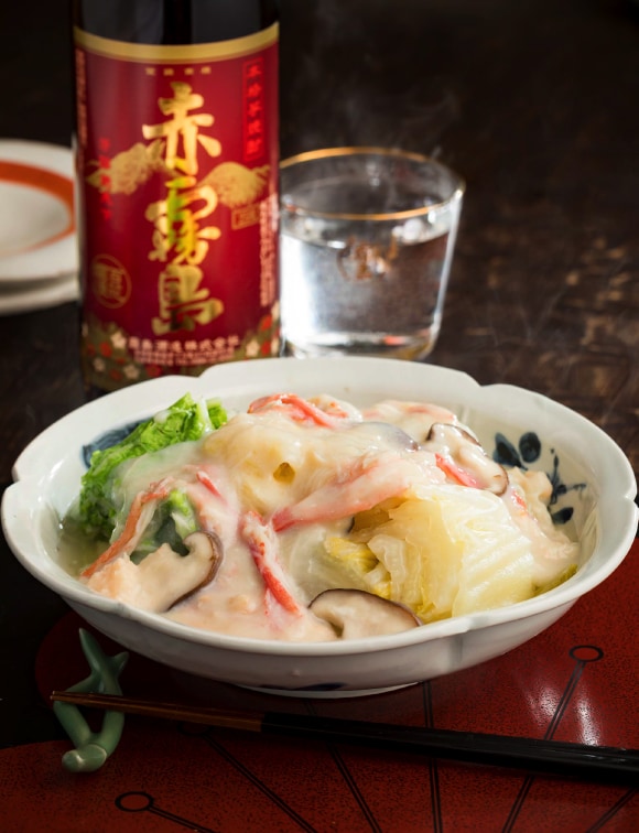 Soft Chinese cabbage in cream sauce